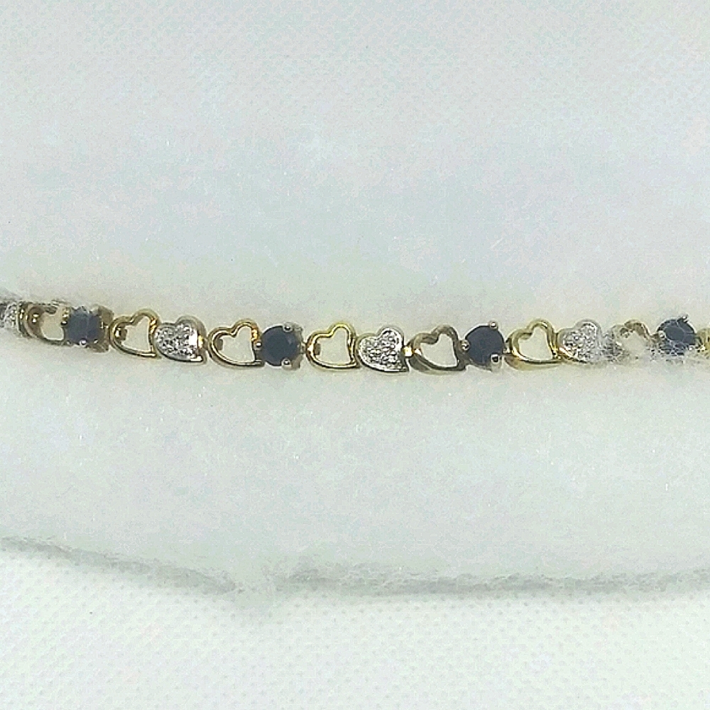 💢HP💢 ROSS SIMONS Vermeil Diamond Chip & Spinel Bracelet Gold over 925 Sterling